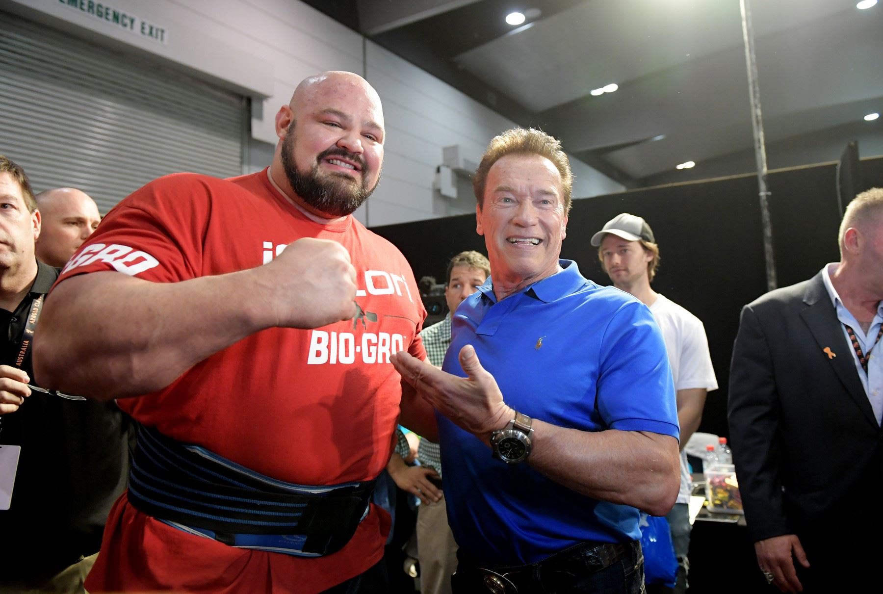 Brian Shaw a Arnold Schwarzenegger.
